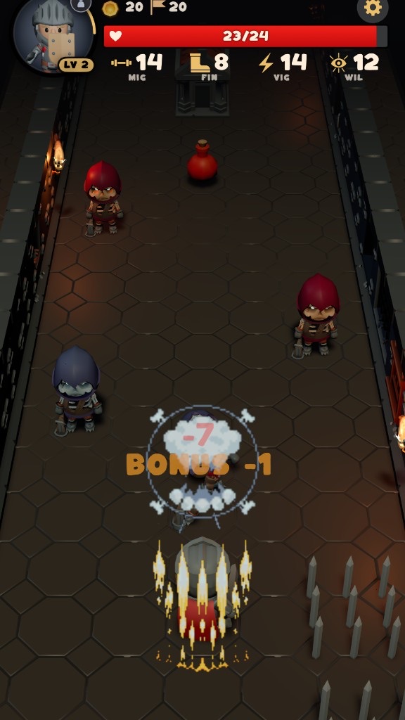 Knight striking enemies with a radiant bonus attack